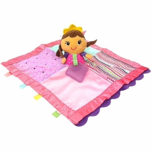 INFANTINO Sparkle Princess Doll Lovey Teether Security Blanket Satin Sensory 12” - Picture 3 of 13